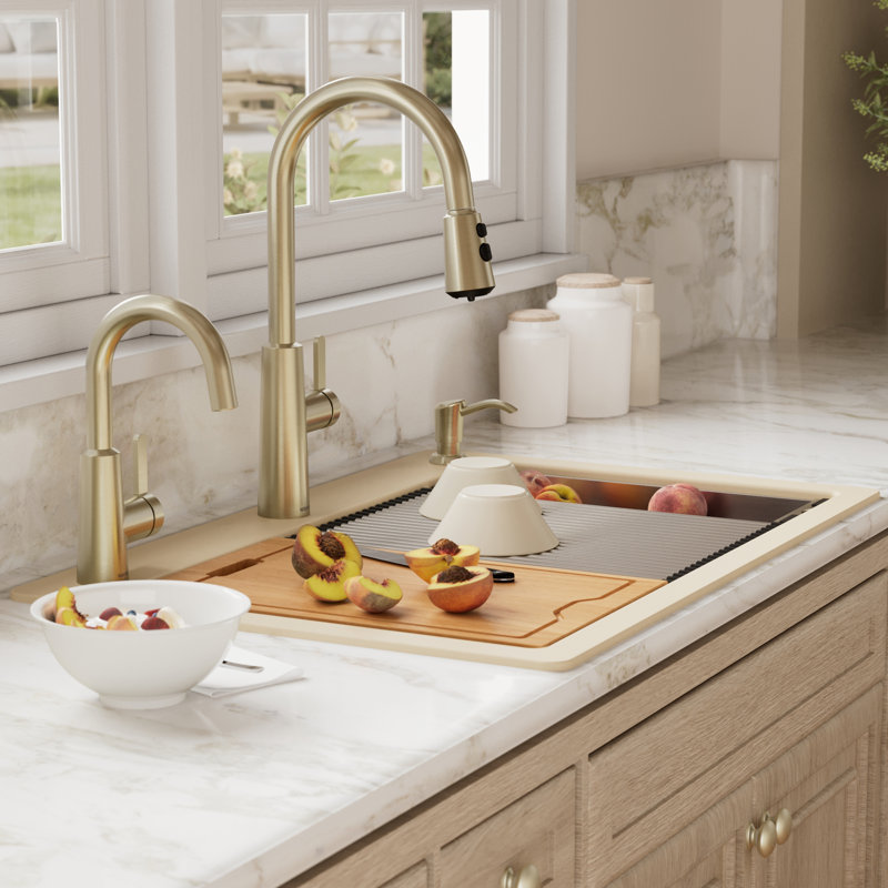 Évier de cuisine à quartz 33 L, Bisque