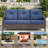 All-Weather Outdoor Wicker Patio Contoured Armrests Sofa With Cushions-1052111015