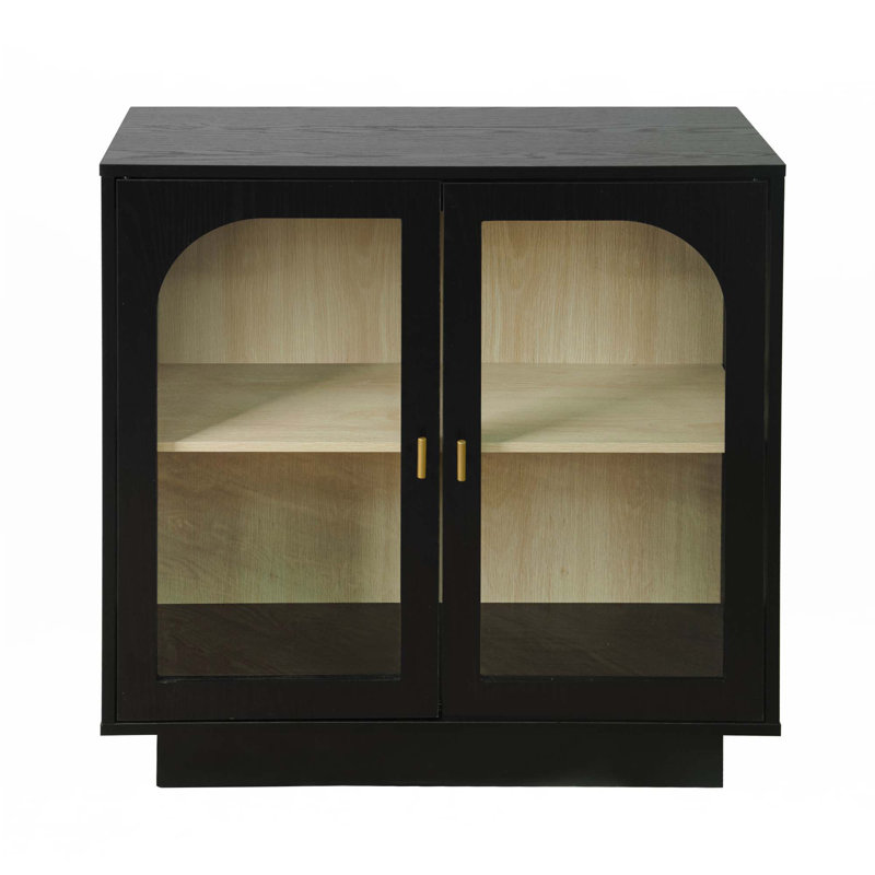 Armoire de rangement avec porte en acrylique, Noir