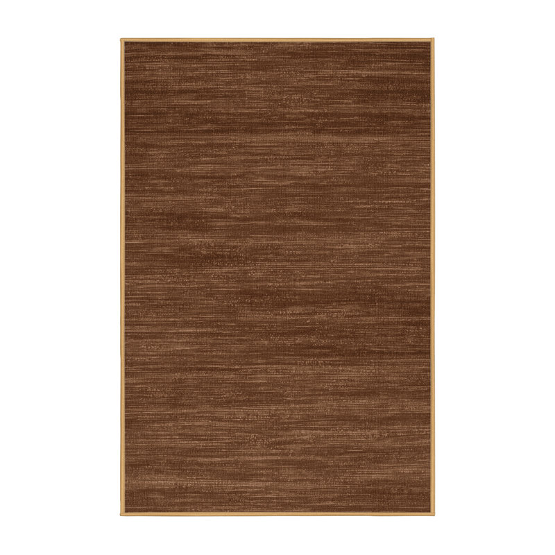 Machine Washable Solid Brown Area Rug, Rectangle 2' x 3'