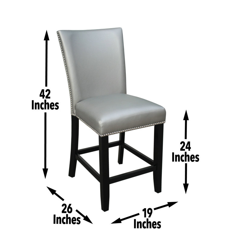 Anxhela Counter Height Dining Set, Silver, 5 Pieces: Table, 4 Chairs