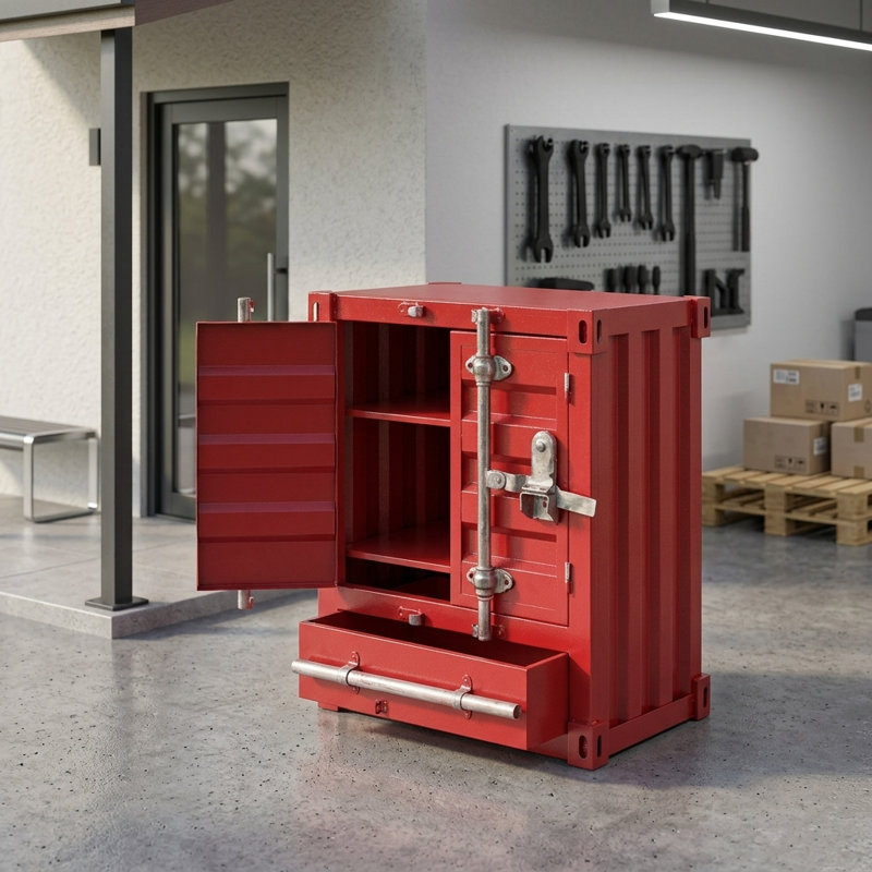 Armoire d'appoint avec tiroir Industrial Cargo, Rouge
