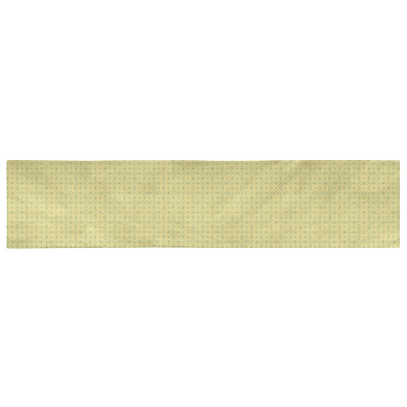 Chemin de table Avicia, 72 po x 16 po, Jaune / vert, Coton