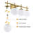 4-Light Dimmable Vanity Light For Bathroom Mirror Up/Down Mount With Glass Shape-389203670