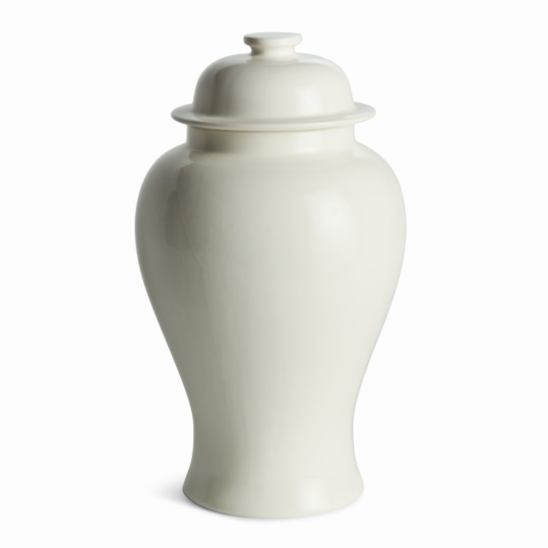 Ricki Ceramic Ginger Jar, White, 16.5"