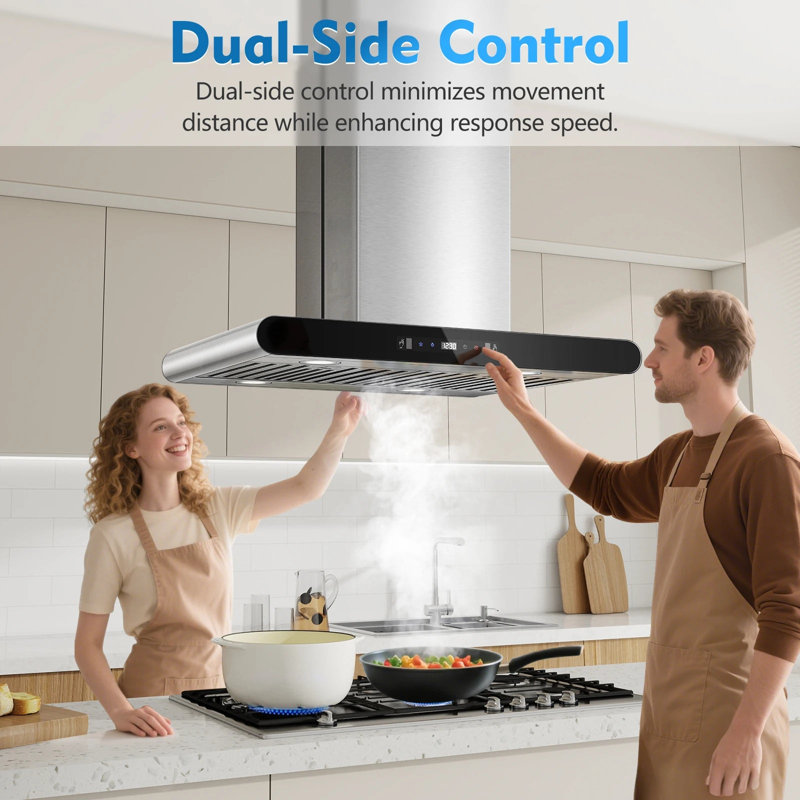 Hotte encastrable 30 pouces pour îlot de cuisine en acier inoxydable, 29.53"
