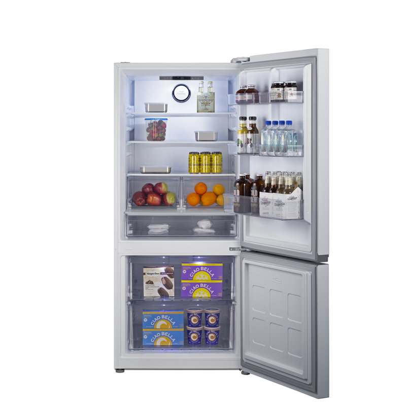 Summit Appliance 30" Wide Bottom-Mount Refrigerator-Freezer, Counter Depth, White, Right Handed