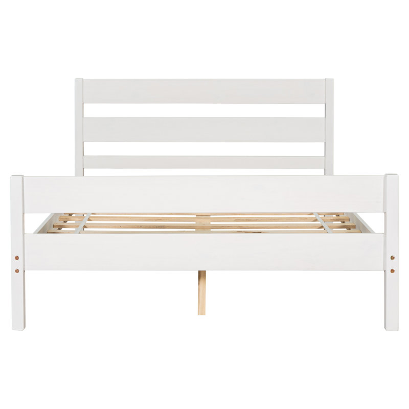Structure de lit en bois avec tête de lit haute et pied de lit