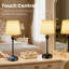 Lampe de table portable sans fil avec abat-jour en tissu lin, lampe de chevet à pile 5200Mah, lampe de bureau à intensité variable à 3 voies pour le salon de la chambre à coucher