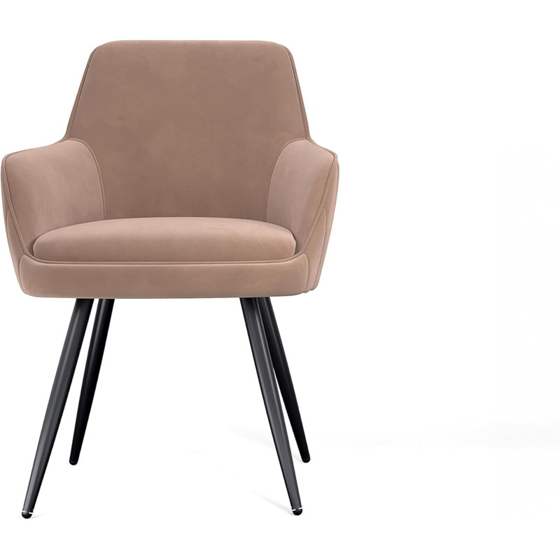 Chaise d'appoint rembourrée brun moderne Mid-Century avec dossier capitonné, Brun