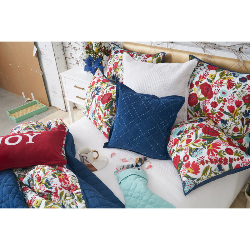 Bella Red/Beige Cotton Reversible Quilt