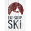 Reproduction d’art textuel sur bois, "manger Sleep ski Mountains"-26009286