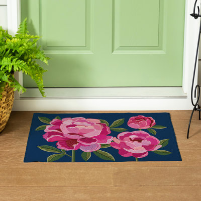 Tapis intérieur / extérieur lavable Peony Garden Welcome