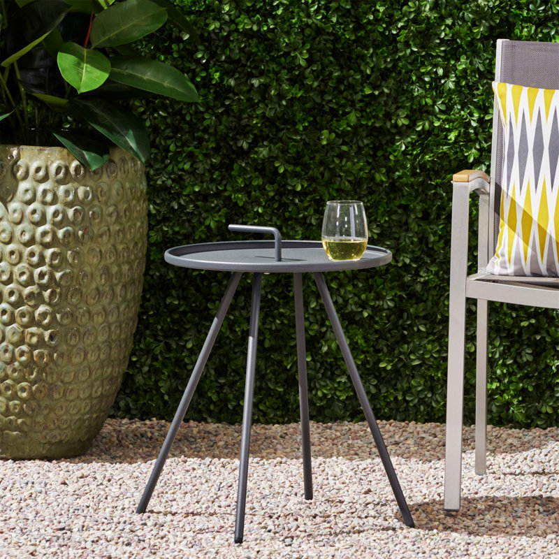 Table d'appoint en acier Rison, Gris