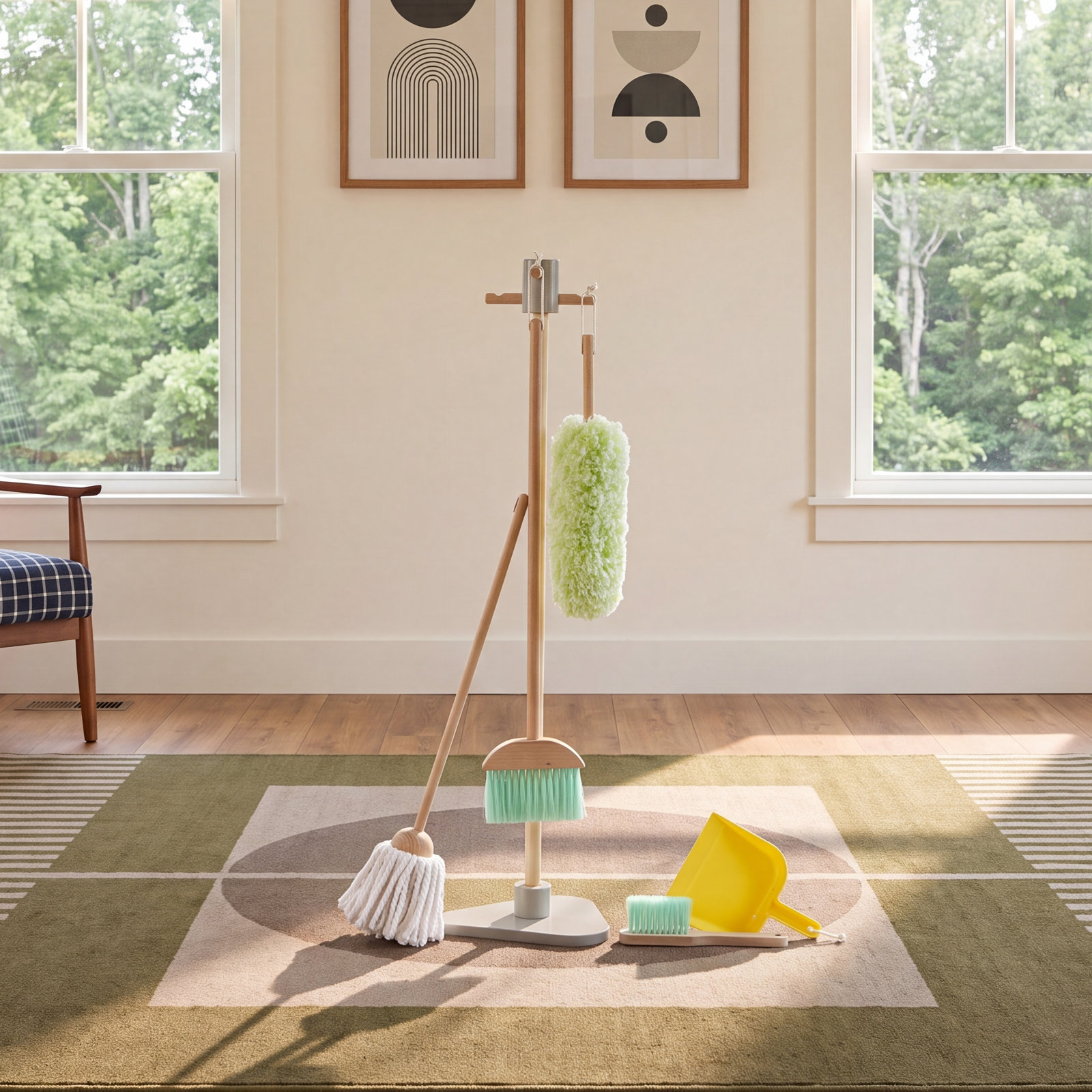 Teamson Kids Play Cleaning Set with Stand