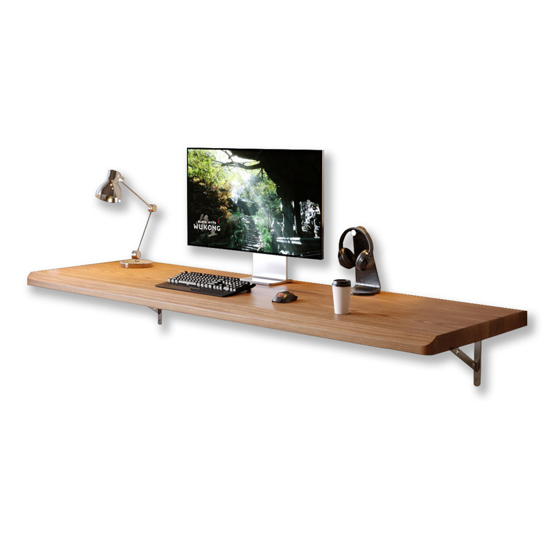 Bureau flottant rectangulaire en bois massif Burlywood, 1.77"H*55.12"W*19.69"D