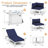 11 Pieces Modern Aluminum Patio Furniture Set With Fire Table, Outdoor Modular Sectional Conversation Set With Patio Chaise Lounges-1324762694