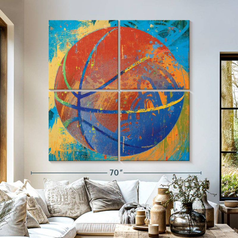 Peinture de basketball Sireci, H 57 po x l 57 po