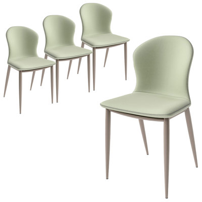 Leisuremod Mosaic Modern Accent Dining Chair Upholstered Fabric Side Chair Set Of 4 by LeisureMod