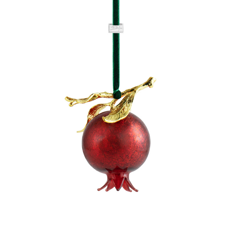 Pomegranate 6'' Handmade Food & Beverage Hanging Figurine Ornament, Red