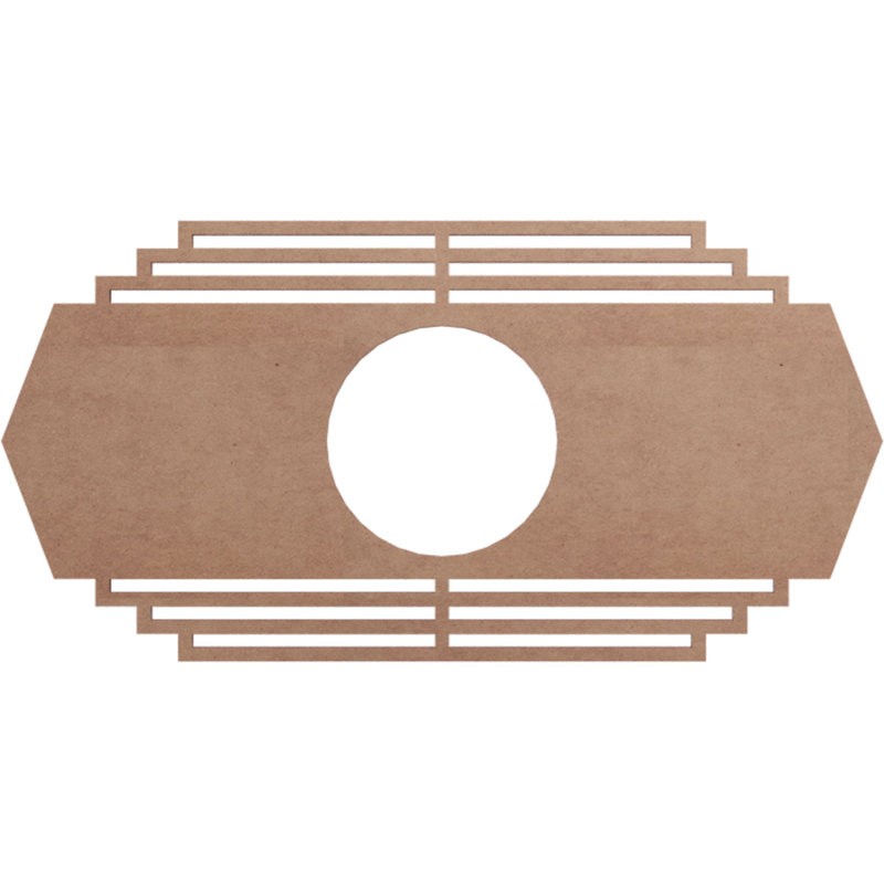 H 26 po x l 13 po x P 6 7/8 po x P 3/8 po, médaillon de plafond ajouré en bois de cerisier, cerise, Bois (qualité peinture)