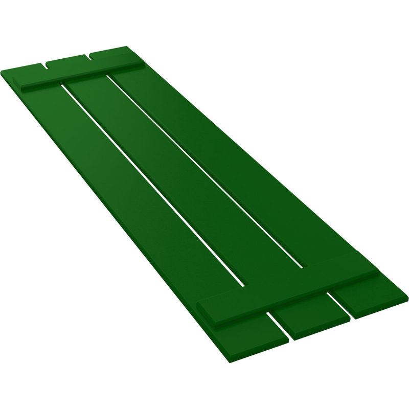 Volets en PVC True Fit à trois planches espacées, Vert viridien, H 29 po x l 17,125 po x P 0,625 po
