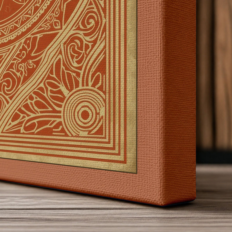 Mandala Ornament Eclectic - Wrapped Canvas, 30x20 - 76.2 x 50.8 cm, Terracotta Border