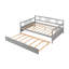 Lit de jour double en bois avec lit gigogne simple, gris-545054581