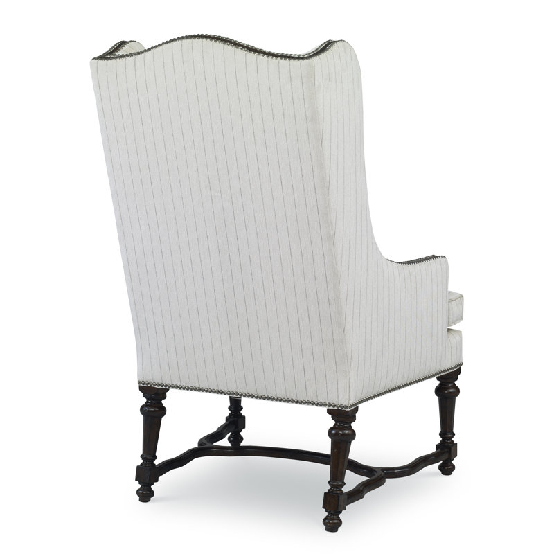 Normandie Upholstered Wingback Chair, Pewter Small, Libby Linen