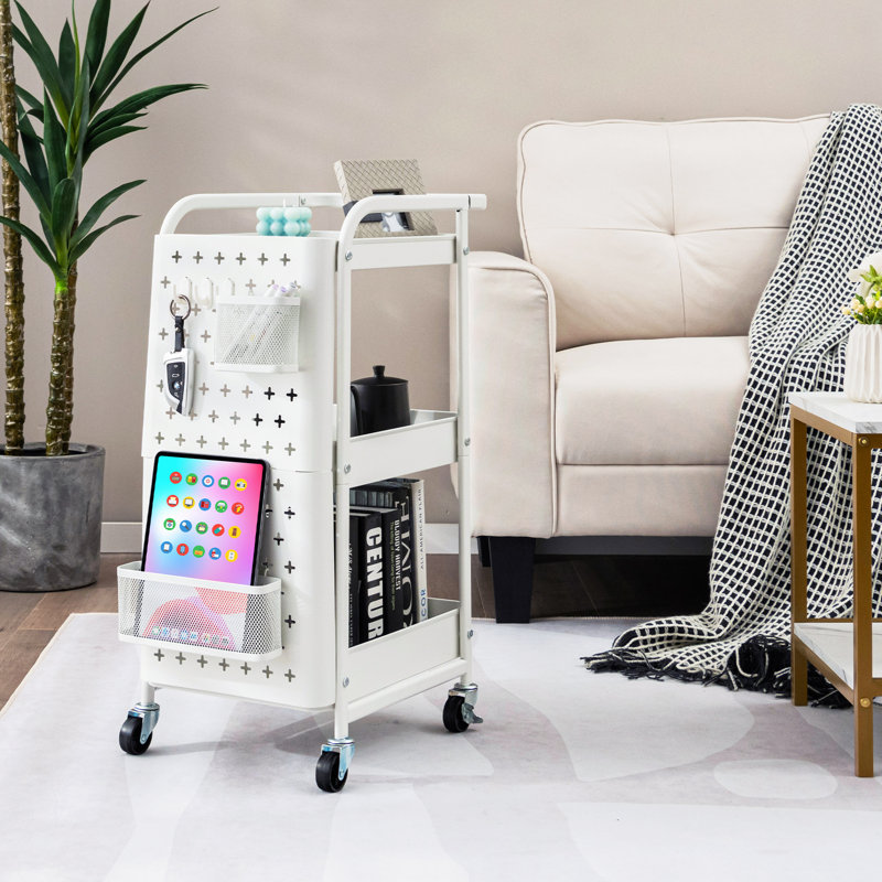 75 cm H x 33 cm W Utility Cart, White