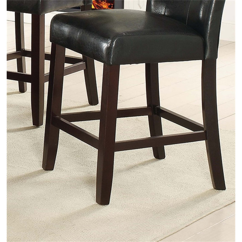 Ensemble de 2 chaises hautes capitonnées modernes en similicuir