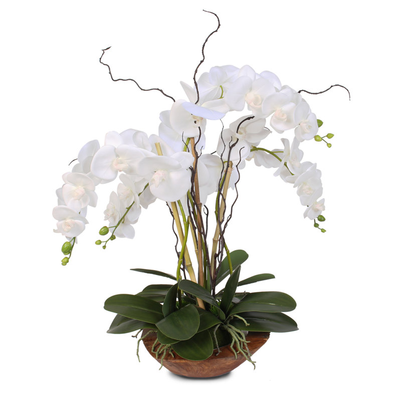 Arrangement floral orchidée en soie Phalaenopsis