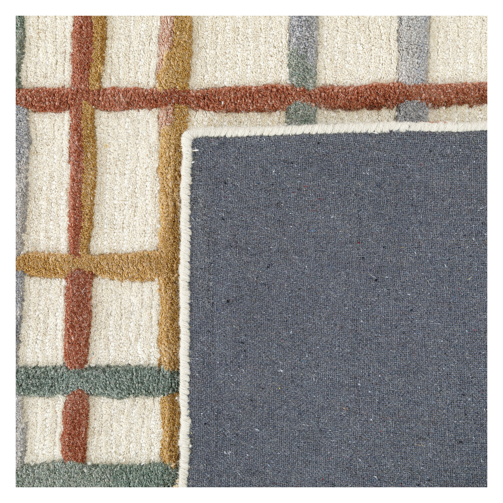 Polychrome Rug: Modernist Hand Tufted Rug in Multi, Rectange 7'6" x 9'6"