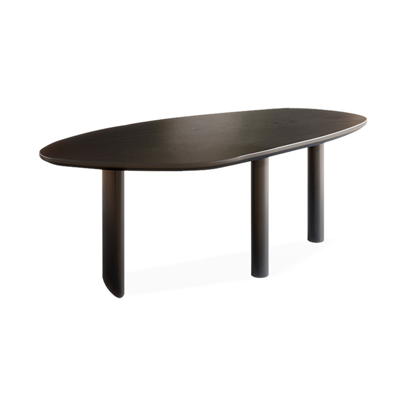 Bureau en bois massif noir Free Form, H 29,53 po x l 78,74 po x P 29,53 po