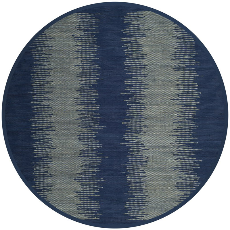 Cayman Hand Woven Cotton Abstract Rug, Round 6'