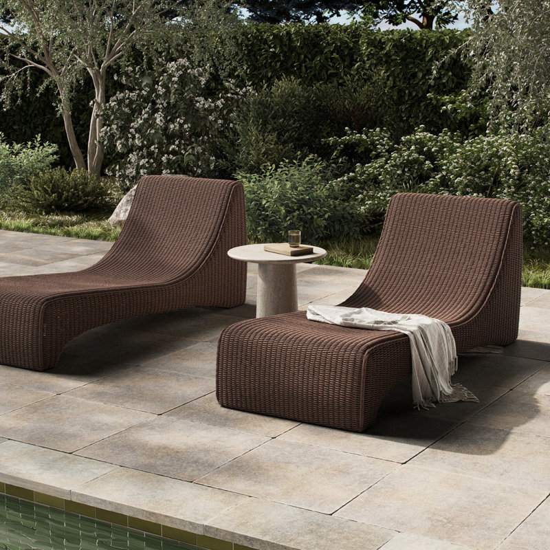 Mazu Outdoor Chaise-Frame-Tanned Weave