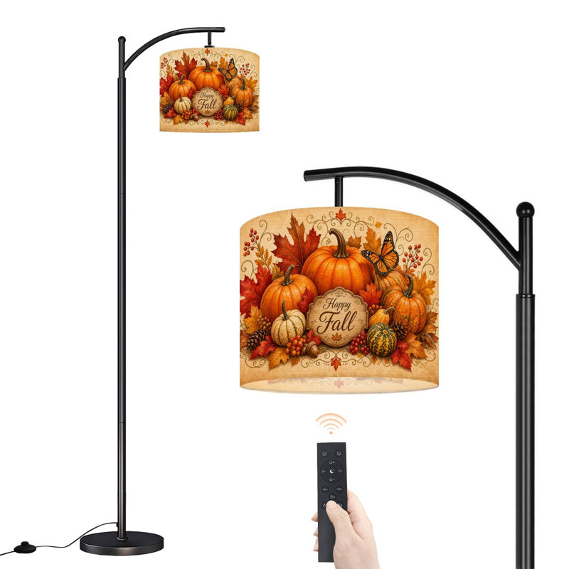  Lampe sur pied Arc Autumn Harvest Pumpkins Fall Leaves Butterfly
