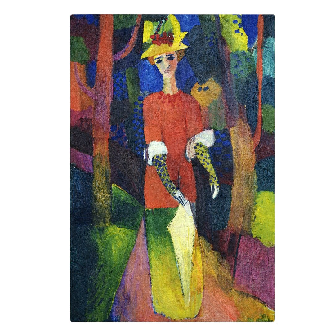 Leinwandbild Dame Im Park von August Macke