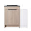 De meuble-lavabo autoportant en céramique noire avec armoire de rangement à fermeture en douceur