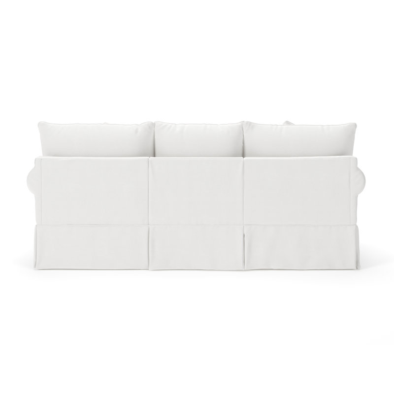 Canapé standard à accoudoirs arrondis 90 po avec coussins réversibles Amari, Toile blanc cassé Bayou