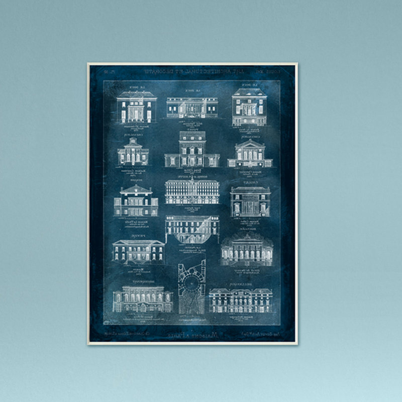 "blueprint of houses" , impression, H 15 po x l 10 po, Plaque