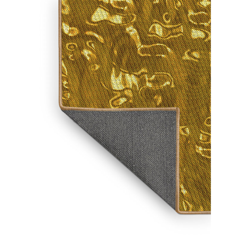 Tapis jaune en laine Adlyna, Rectangle 7 pi x 10 pi