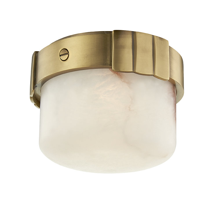 Beckett LED Flush Mount, Aged Brass