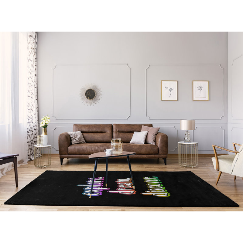 Tapis en poly-chenille style tableau noir look rêve discover, Rectangle 8 pi x 10 pi