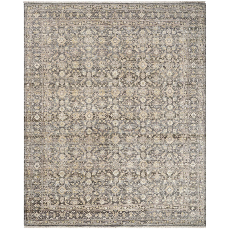 Amoriel Hand Knotted Area Rug, Rectangle 8' x 10'