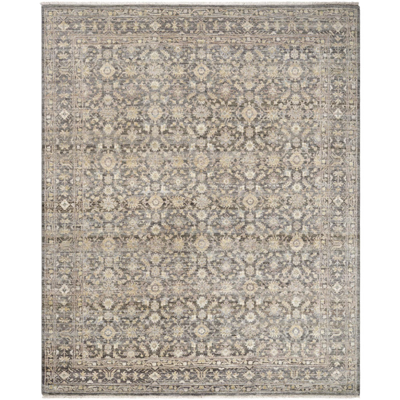 Zeenat Handmade Wool Abstract Area Rug, Rectangle 10' x 14'