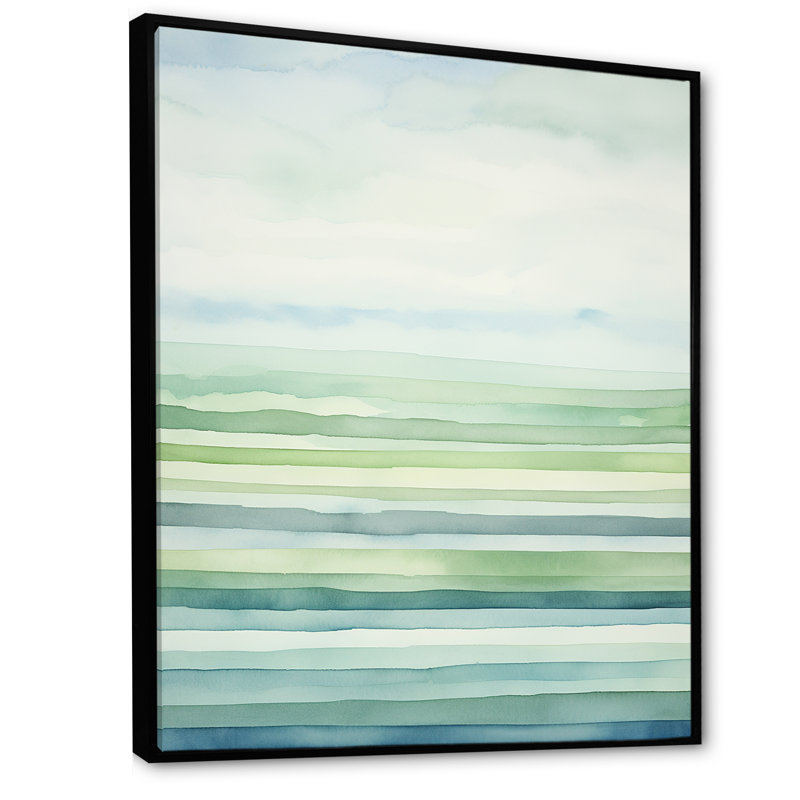 Minimalisme harmonique, horizon II, impression sur toile, Cadre flottant noir, H 44 po x l 34 po x P 1,5 po