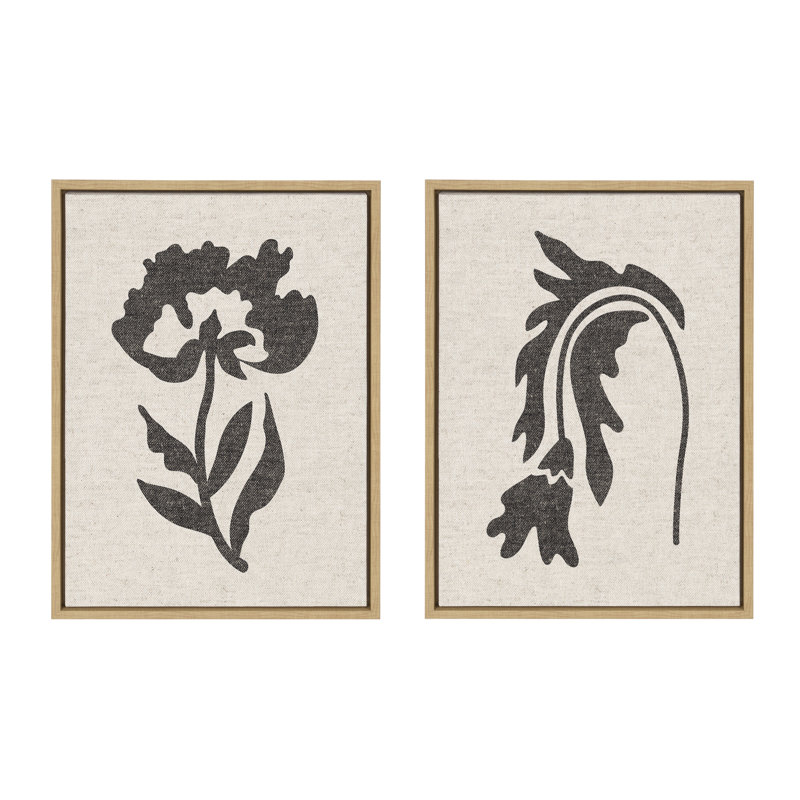 Abstract Floral - Ensemble de 2 reproductions sur toile