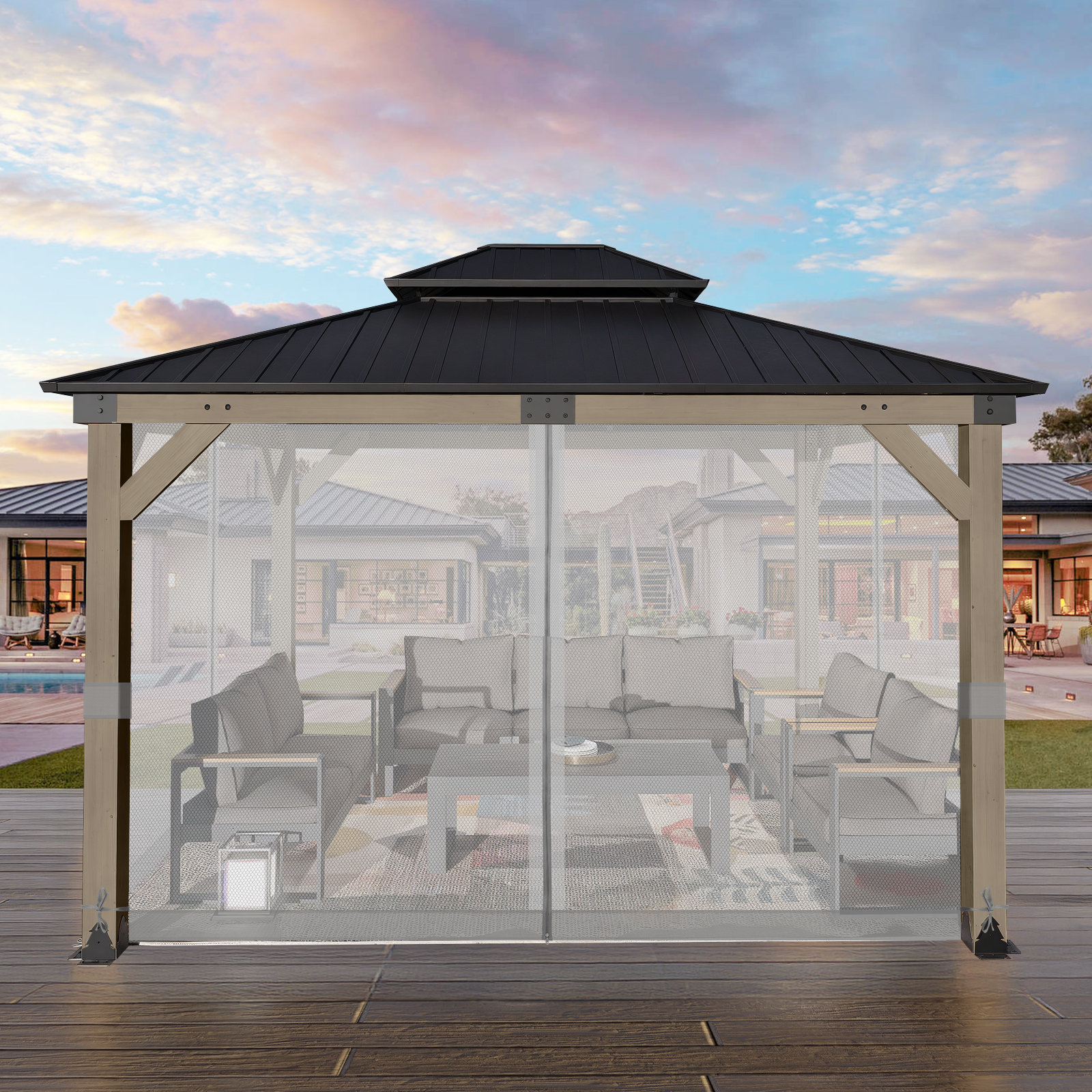 Aoodor Mosquito Netting Screen for Gazebo & Reviews | Wayfair