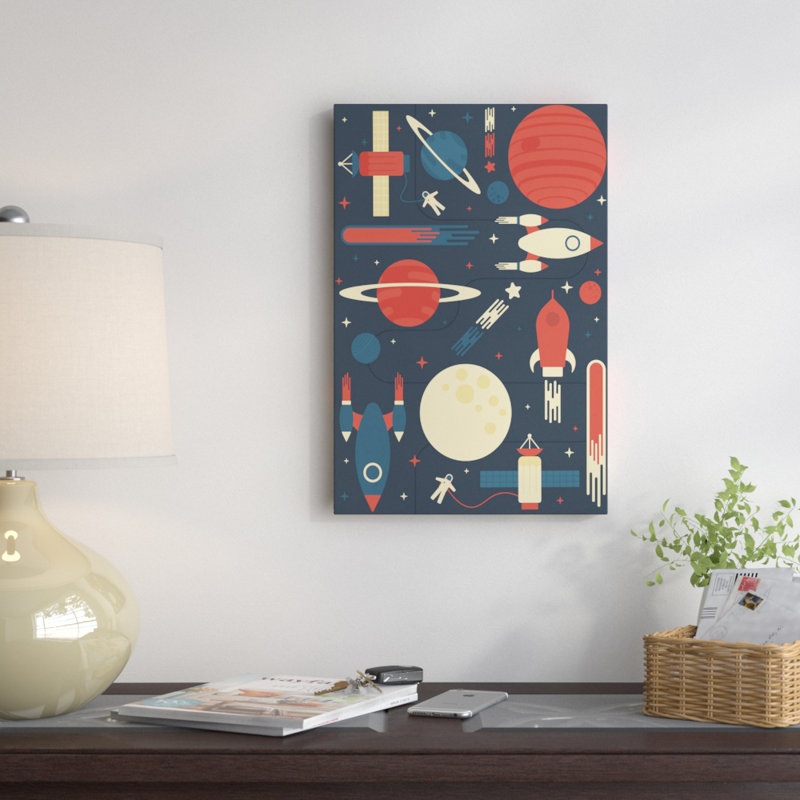« space odyssey », impression sur toile tendue, H 26 po x l 18 po x P 1,5 po, Toile tendue, Pas de tapis